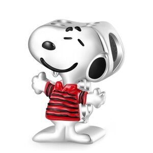 Snoopy silver charm for bracelet jewelry